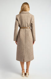 SOGNA COL Faux Wool Single Breasted Herringbone Coat SJT407A